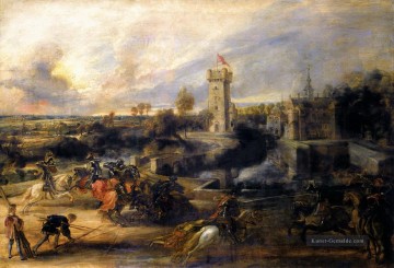  Schloss Kunst - Turnier vor der Burg steen 1637 Peter Paul Rubens